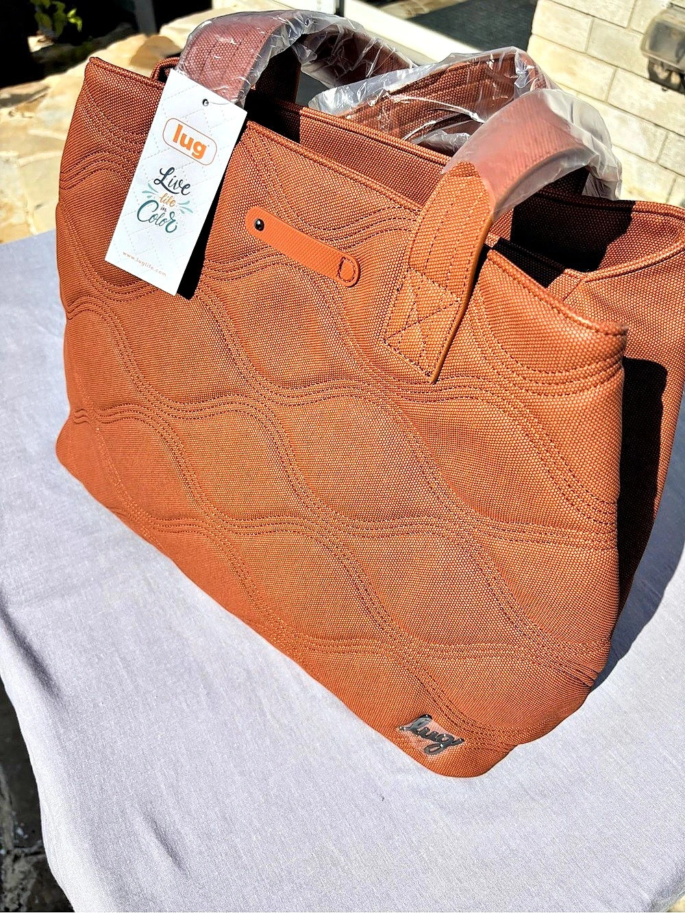 NWT Lug Tempo Matte Luxe Tote copper